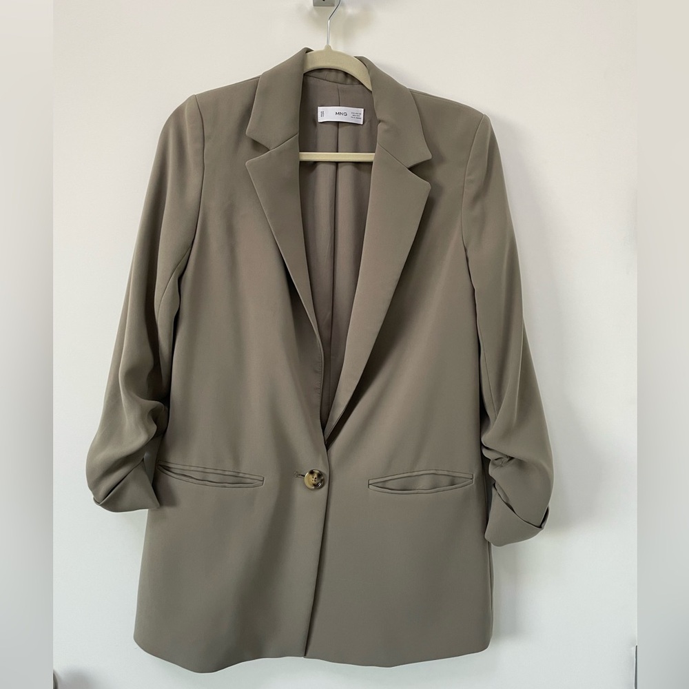 Mango Ruched Sleeves Blazer - Picture 7 of 14